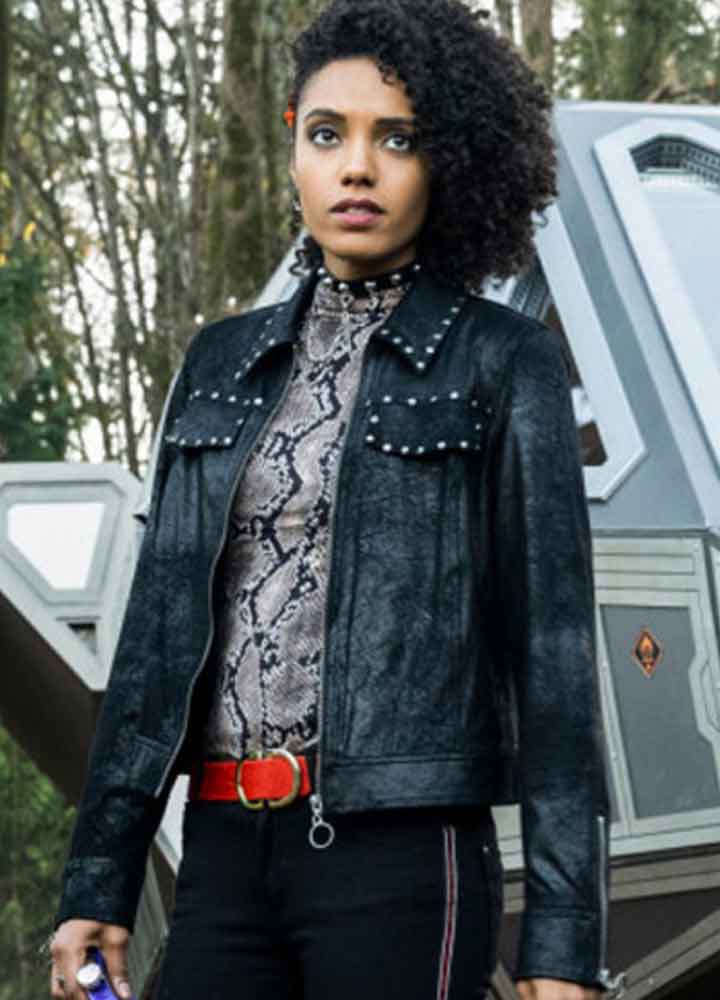 LEGENDS OF TOMORROW S05 ANJLI MOHINDRA (CHARLIE) BLACK LEATHER JACKET